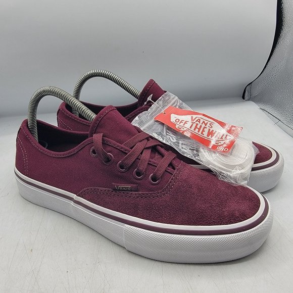 Vans Authentic Pro Burgundy Port Sneaker Shoes Low Top Casual Comfort